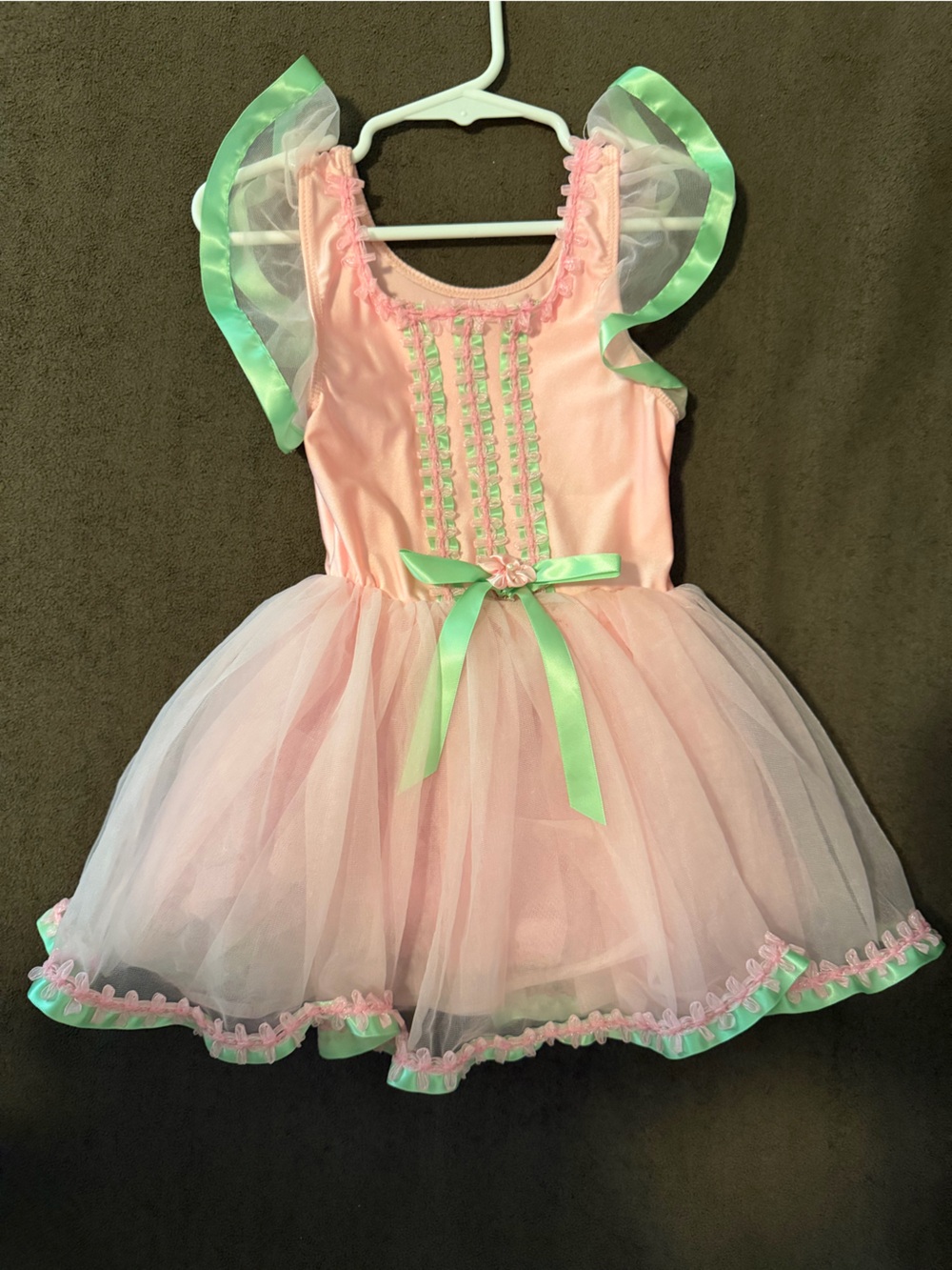 Pink and Mint Tulle Dance Costume Dress for Kids